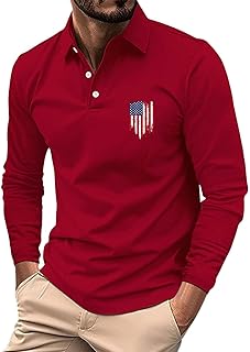 Men Long Sleeve Henley Shirt Casual Polo Shirts Classic Basic Button T-Shirt Casual Workwear Office Tops with Pocket