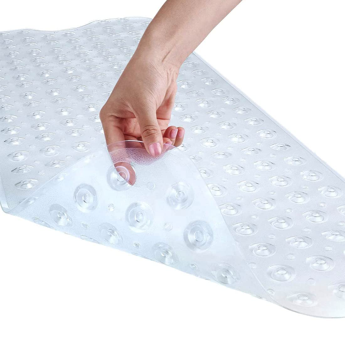 Generic IMY 689 Large Bath Mat for Safety l Non Slip with Suction Cups Durable Shower in Soft Rubber, Anti Mold and Bacteria Ideal Bathtub Mats, white, IMY-689