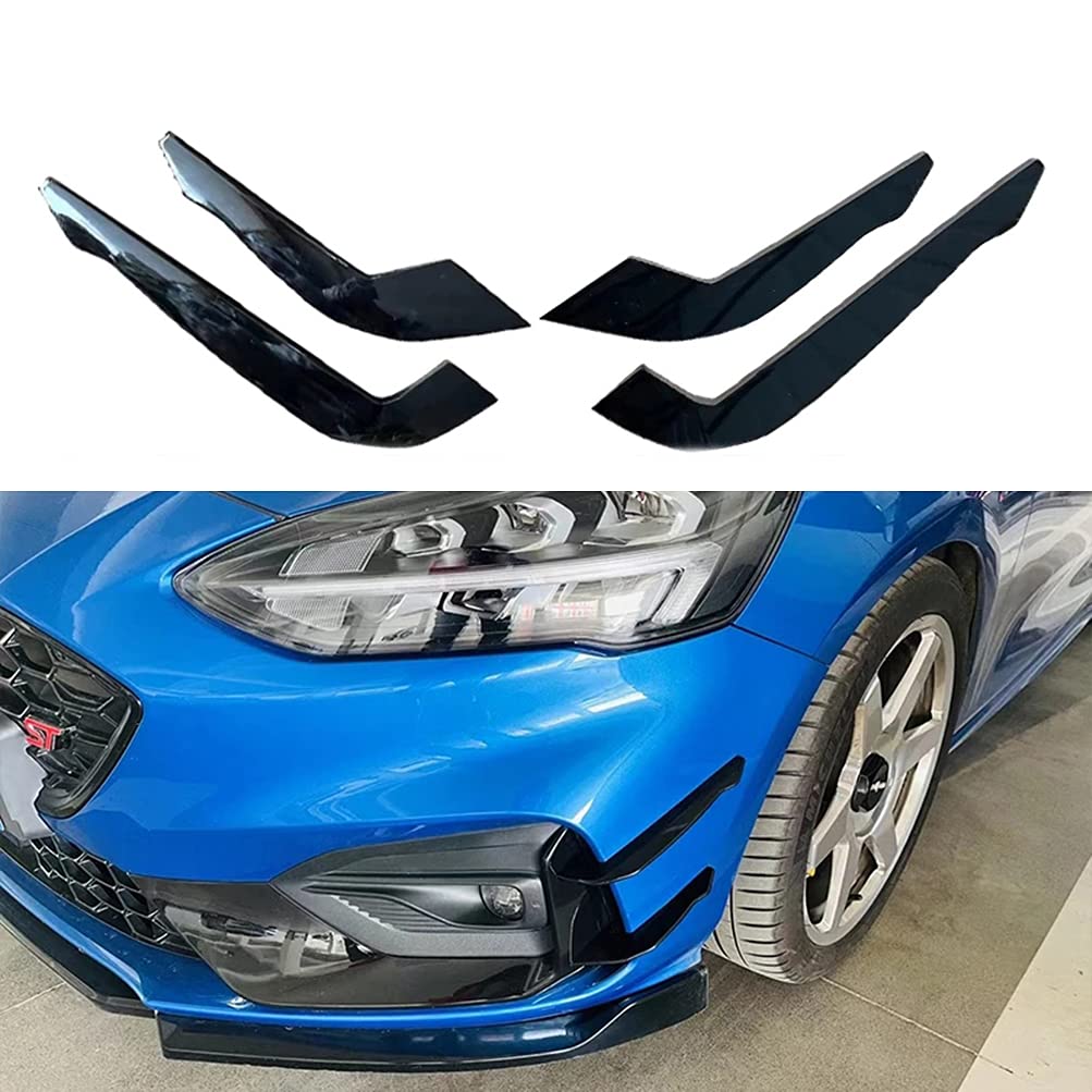 ZHAOQIAN Car 3-Piece Split Front bar Shovel Lip Spoiler and Side Blade Trim Fender for Ford Focus St/st-line MK4 2018-2021