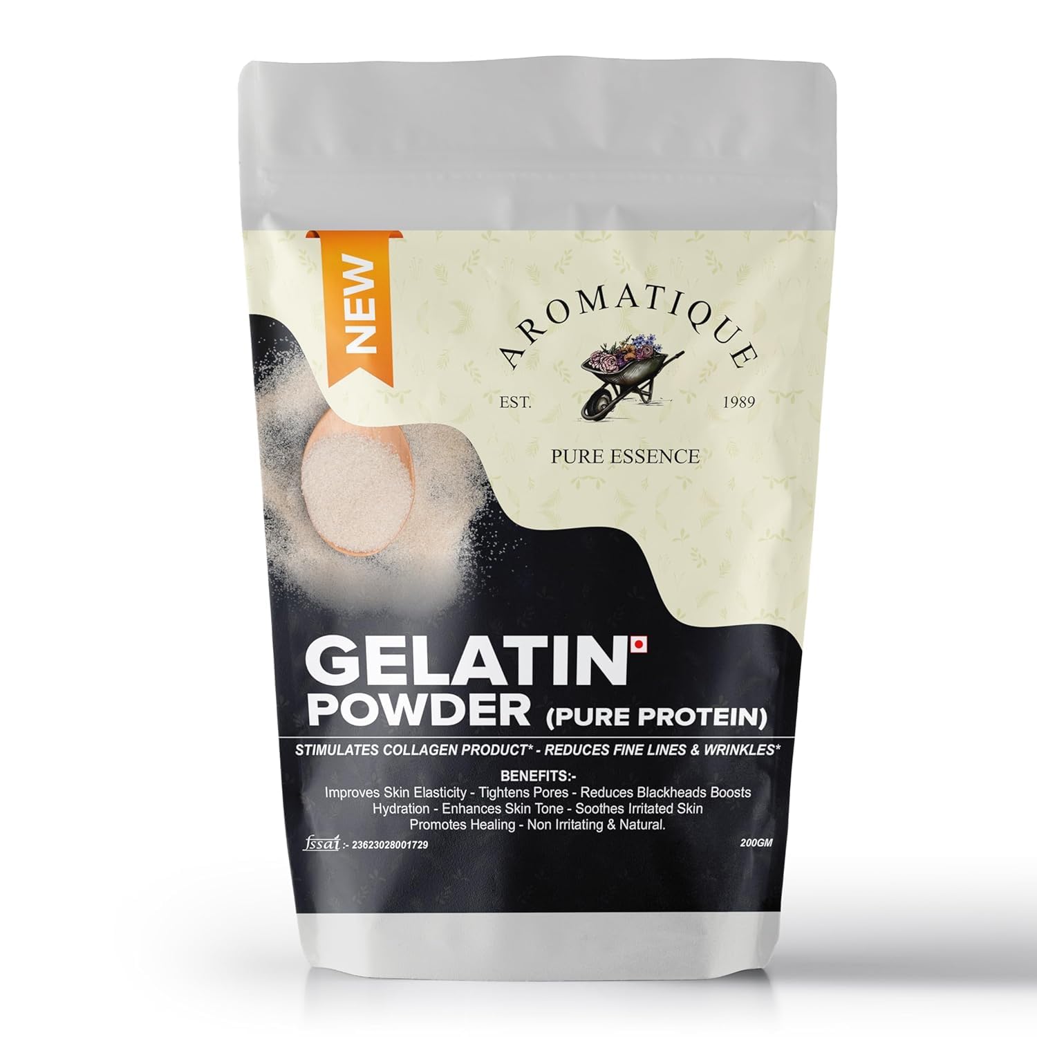 Aromatique Gelatin Powder For Face Mask Gelatin Powder For Facial Hair Removal - 200 Grams