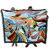 Skydancer Blanket - African Cultural Gift Tapestry Throw Woven from Cotton - Made in The USA (72x54)