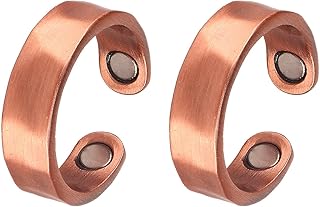 FASCIO 2PCS Copper Rings for Women Men,Magnetic Copper Ring,Adjustable Copper Rings