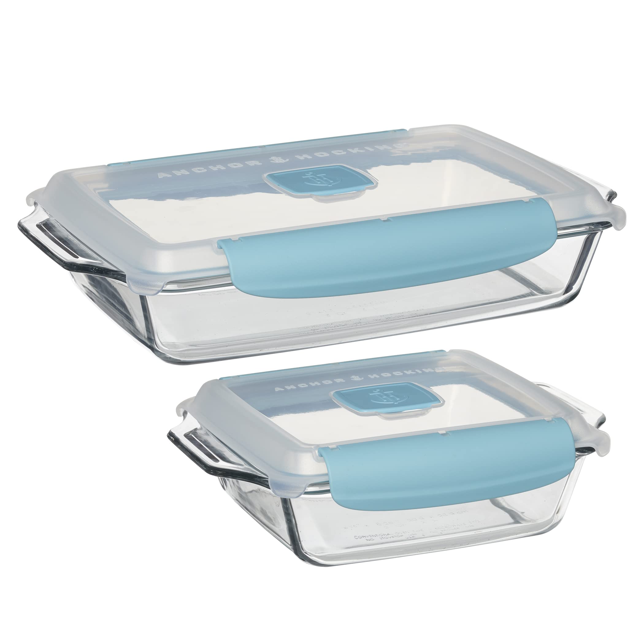 Anchor Hocking 4 Piece Truelock Locking Lid Bakeware Set - 3 Quart Baking Dish and 8 Inch Square Cake Dish