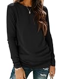 Womens Long Sleeve Round Neck Shirts Basic Tee Casual Top Fall Trendy Tunic Outfits Fitted T Shirts