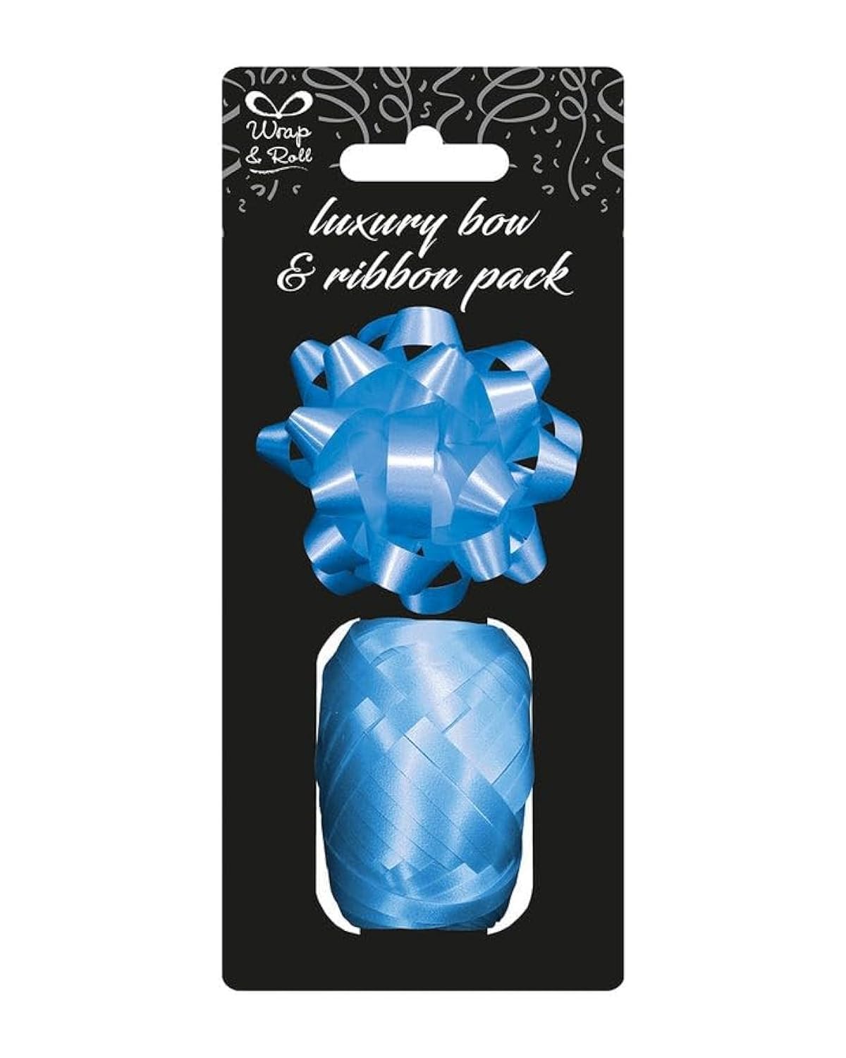 Wrap & Roll Star Bow and Cop 48-Piece, 3-Inch Size, Blue