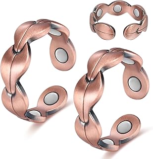 Cigmag 7X Copper Rings for Women - 99% Pure Copper Ring - Adjustable with Jewelry Gift Box for Mother's Day (2PCS)