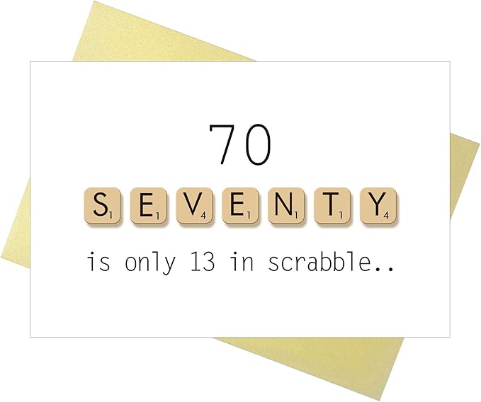 Amazon.com: Scrabble 70th Decade Birthday Card-70 Its Only 13 In ...