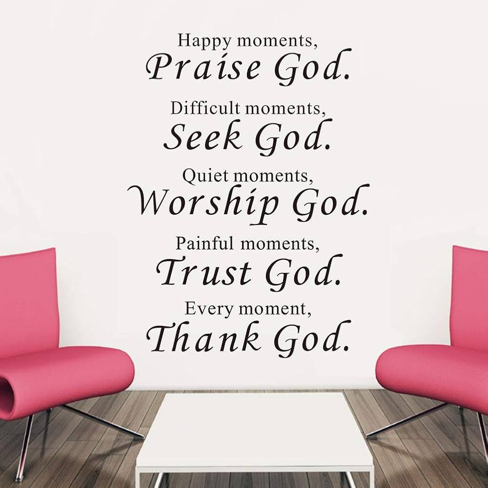 English Quotes Praise God Wall Stickers For Living Room Bedroom ...