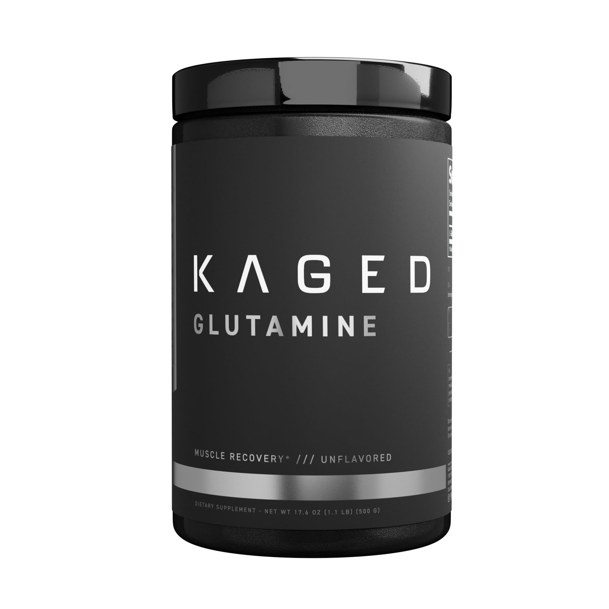 Kaged Muscle, L-Glutamine Powder 500 Gram, Vegan, Support Muscle Recovery, Post Workout, Glutamine, Banned-Substance Free, Unflavored, 100 Servings