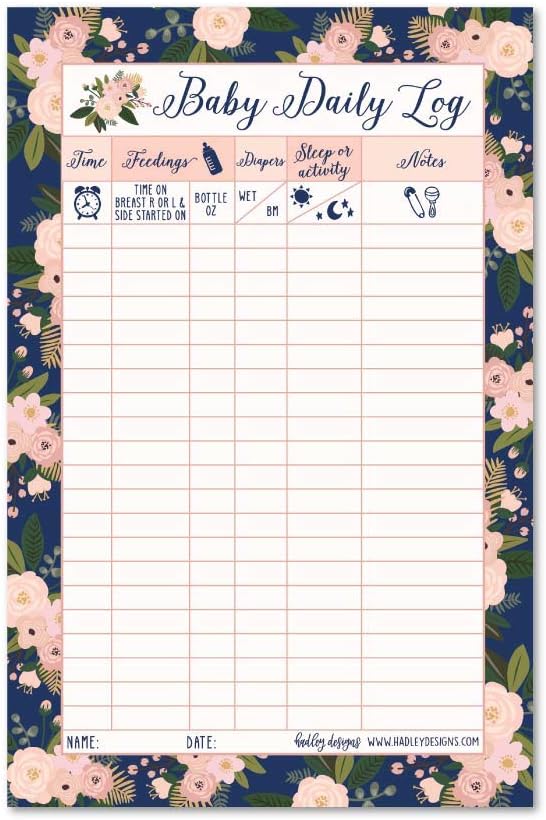 Newborn Baby Log Tracker Journal Book, Infant Daily Schedule, Feeding ...