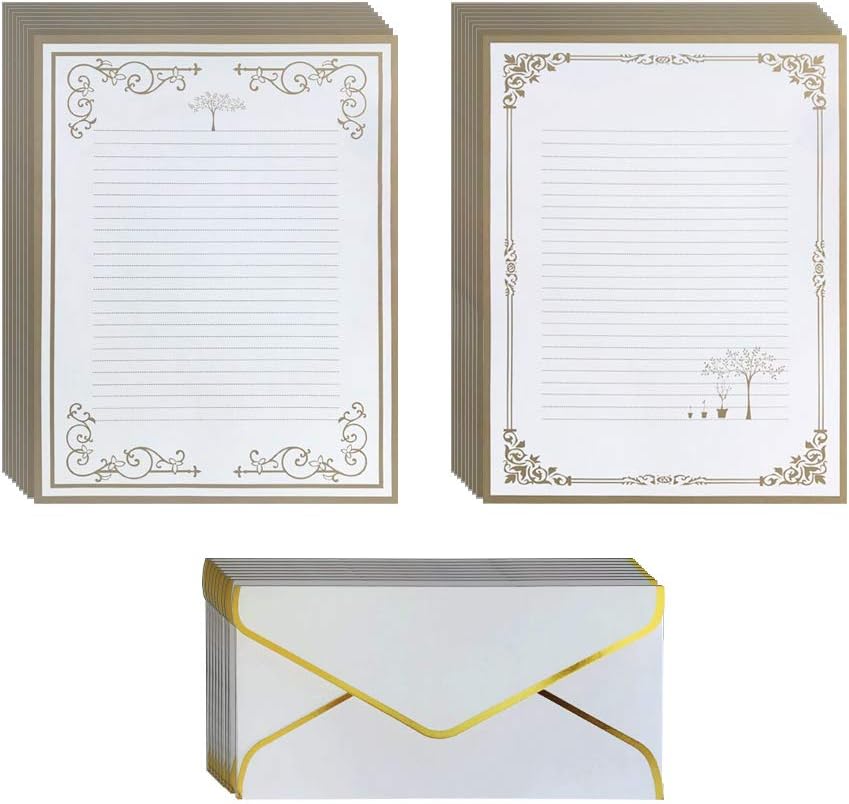 Amazon.com : Vintage Lined Stationery Paper and Envelopes Set including ...