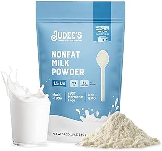 Judee’s Non-Fat Milk Powder 1.5 lb (24 oz) - 100% Non-GMO, Keto-Friendly - rBST Hormone-Free, Gluten-Free and Nut-Free - G...