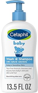 Cetaphil Baby Wash & Shampoo with Organic Calendula, Tear Free, Paraben, Colorant and Mineral Oil Free, 13.5 Fl. Oz