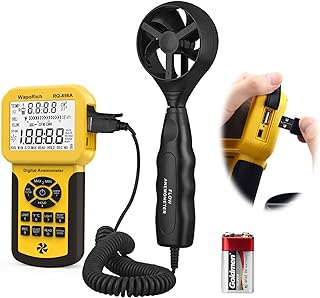 Pro HVAC Anemometer Handheld CFM HVAC Anemometer, RQ-856A Wind Speed Meter with Backlight Max/Avg/Min Functions for Measur...