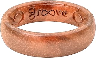 Groove Life Solid Thin Silicone Ring - Breathable Rubber Wedding Rings for Women, Lifetime Coverage, Unique Design, Comfor...