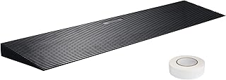 VEVOR 1.2" Rise Cuttable Threshold Ramp for Sweeping Robot, 35.4" Wide Natural Rubber Wheelchair Ramp, Non-Slip Solid Rubb...