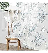 MYSKY HOME Linen Sheer Curtains 84 inches Long for Living Room Window Curtains Light Filtering Pr...