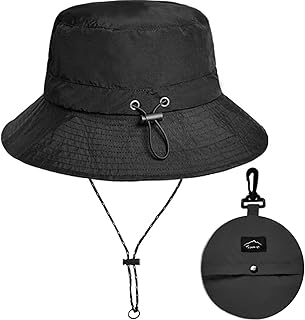 Waterproof Bucket Hat for Women and Men - UV Protection Beach Sun Hat Fishing Safari Boonie Hat Rain Hat Adjustable Packable