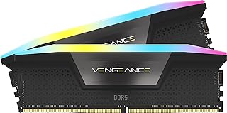 CORSAIR Vengeance RGB DDR5 32GB (2x16GB) DDR5 6000MHz CL30 AMD Expo Intel XMP iCUE Compatible Computer Memory – Grey (CMH3...