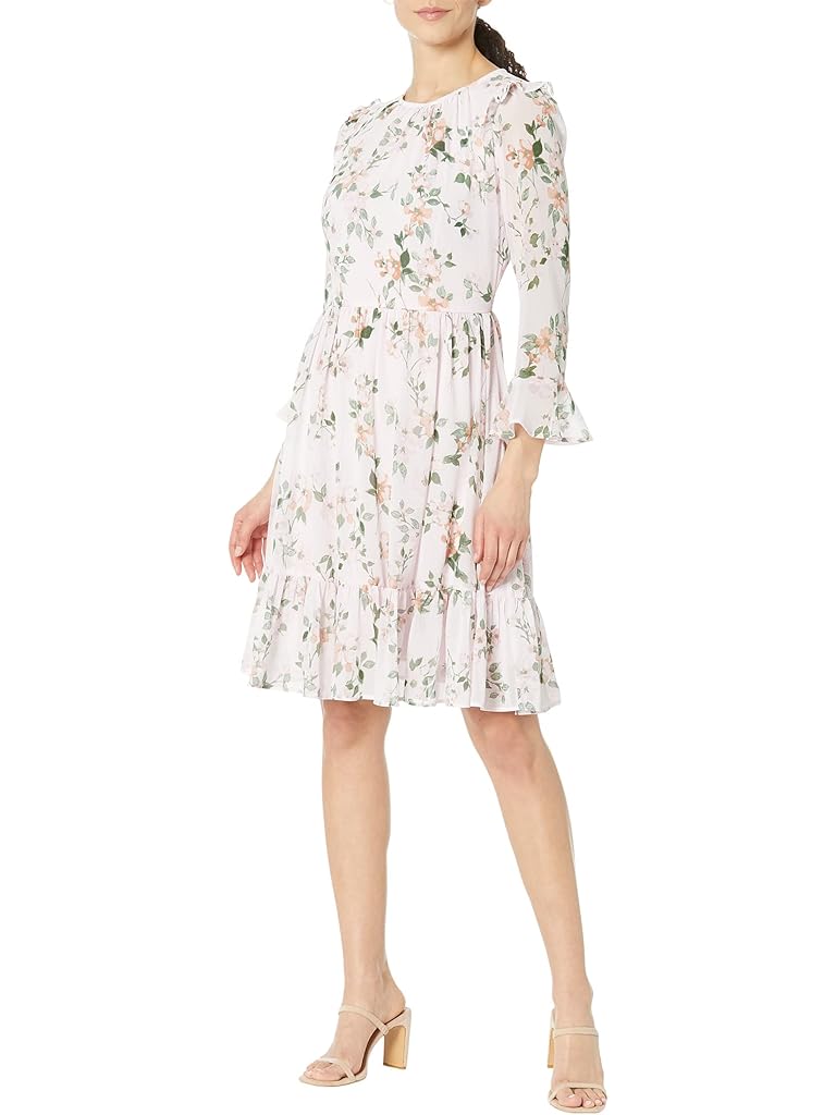 Calvin Klein Long Sleeve Chiffon Dress