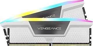 CORSAIR Vengeance RGB DDR5 RAM 32GB (2x16GB) 6000MHz CL36 Intel XMP iCUE Compatible Computer Memory - White (CMH32GX5M2E60...