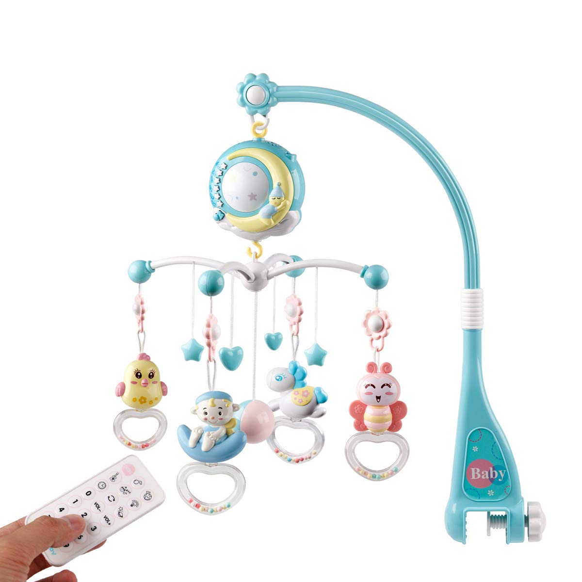 Baby Musical Crib Mobile with Timing Function Projector and Lights, Timing Function, Projection, Toy for Newborn 0-24 Months