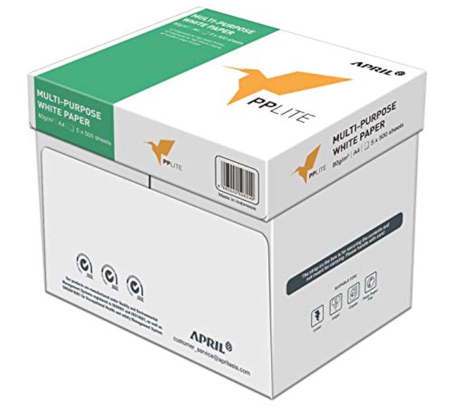 PaperOnePP Lite Copypaper, 80gsm A4 Size, 5 reams per Carton Box