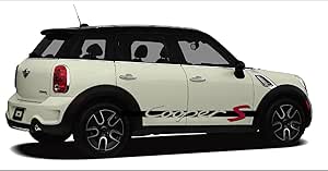 MINI Cooper S Side Decal Decal Set Ð fit All Models - (Black Ð red)