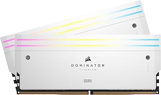 CORSAIR DOMINATOR TITANIUM RGB DDR5 RAM 32GB (2x16GB) DDR5 7000MHz CL34 Intel XMP iCUE Compatible Computer Memory - White...