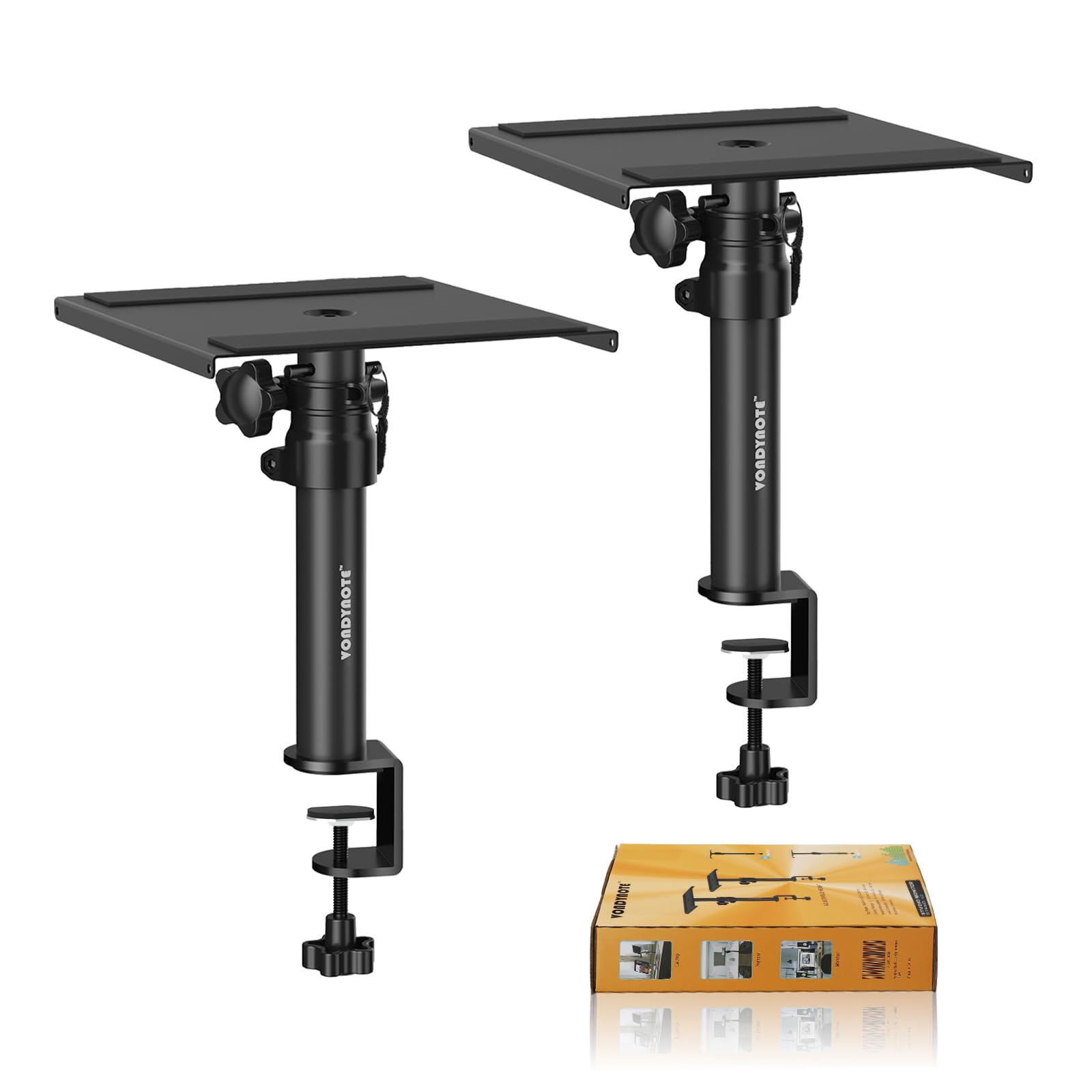 Set of 2 Desktop Clamp Speaker Stands Short Studio Monitor Stands Height Adjustable