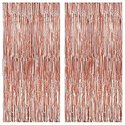 rose gold tinsel curtain