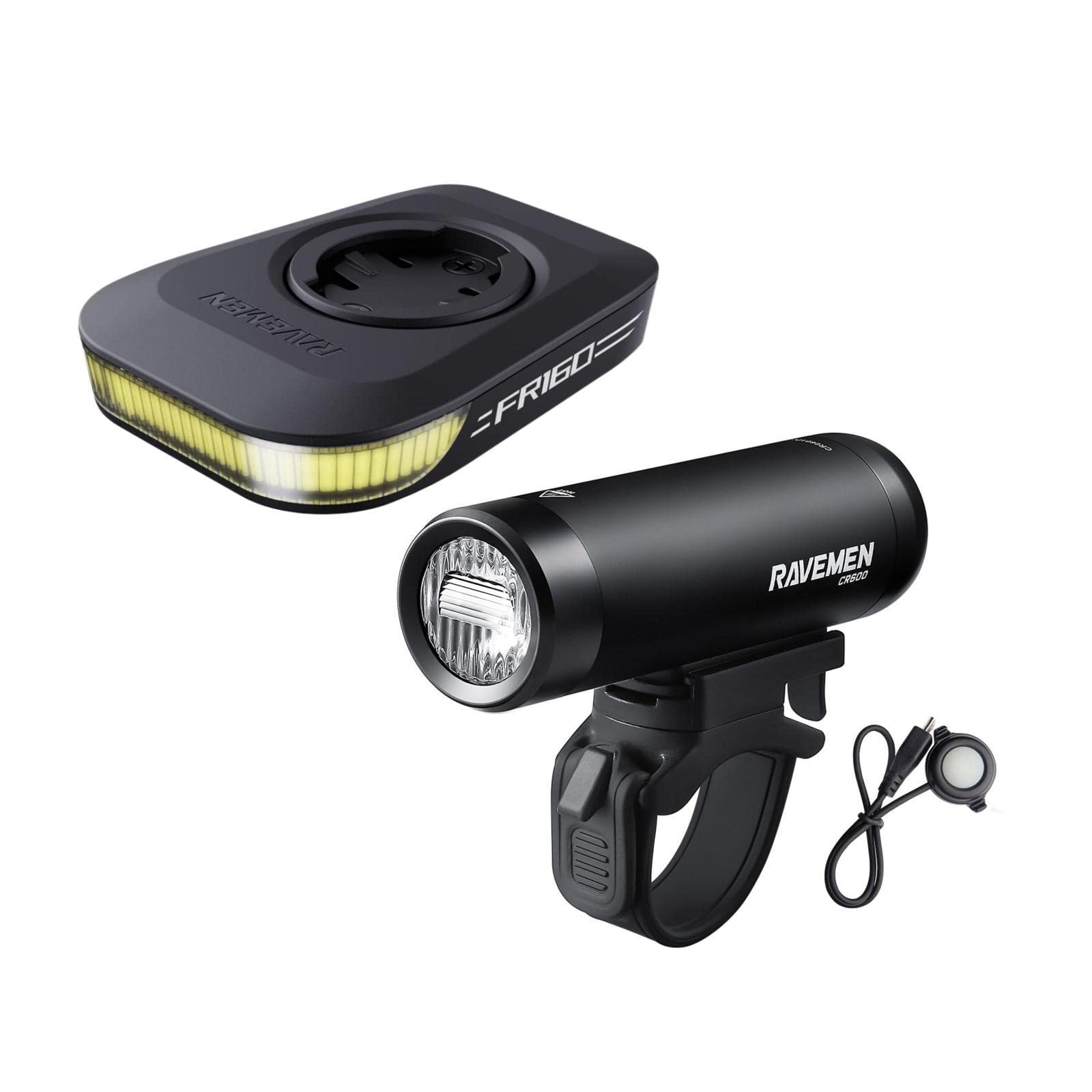 RAVEMEN FR160 and CR600 Road Bike Light with Wired Remote Switch Anti-Glare Beam for Seeing and Being Seen