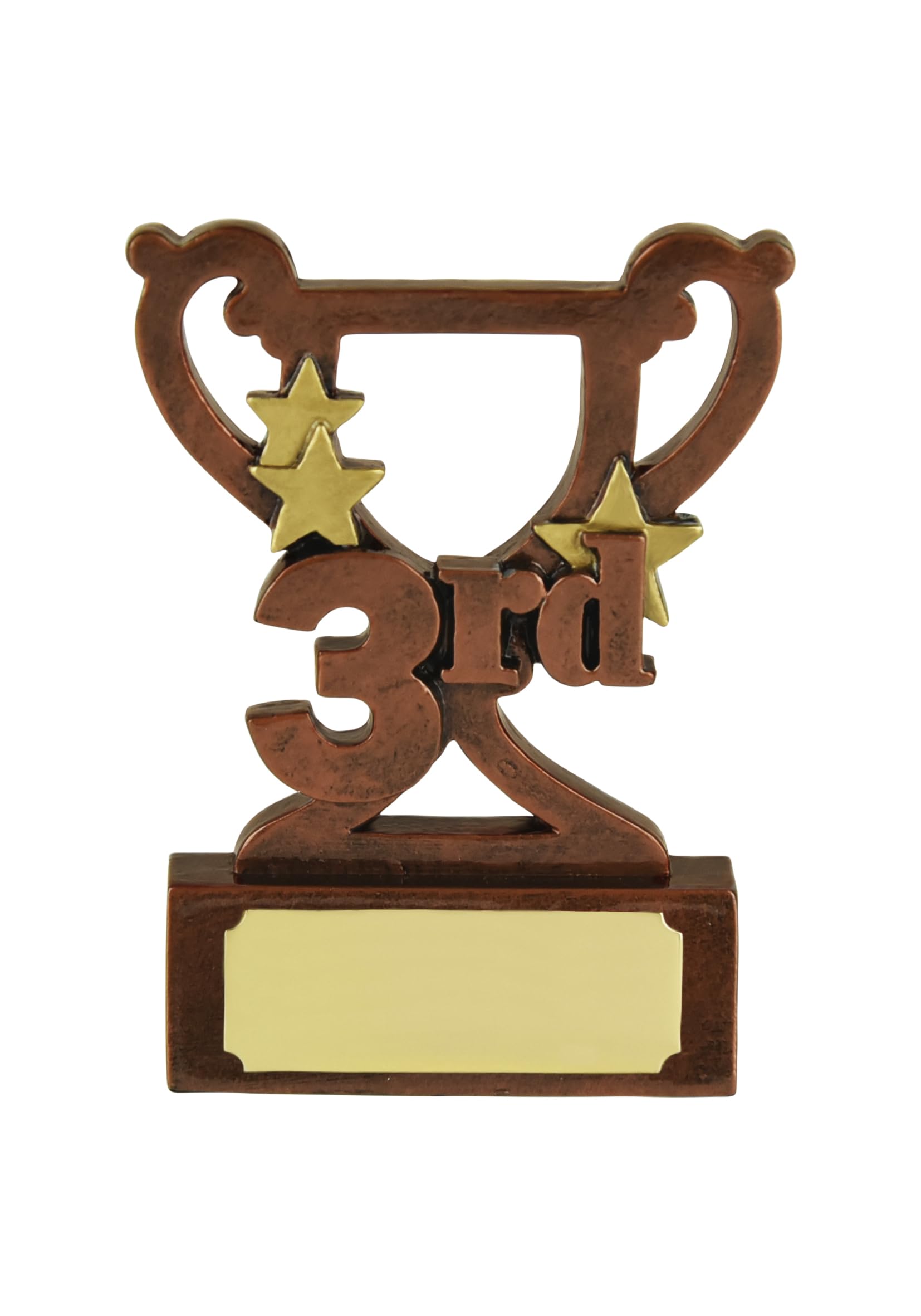 3rd Place Bronze Star Trophy - Mini Cup Prize Award for a Loser, Third Place, Bronze Medal, Number 3, Ornament, Kids Gift, Affordable Figurine Prize Award