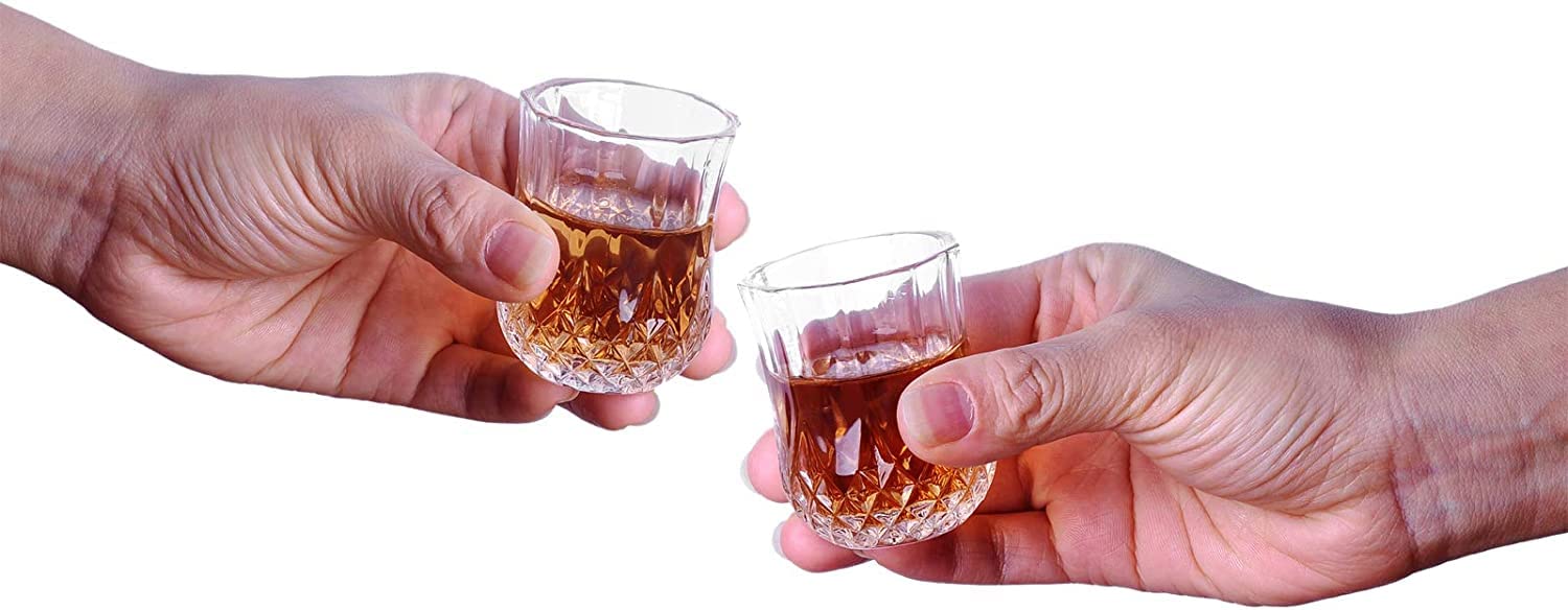 GoodGoodsLtd Shot Glasses 1.7Oz | 50Ml Set of 6/Tequila Shot Gl/Whiskey Glass Shot Set/Lead-free