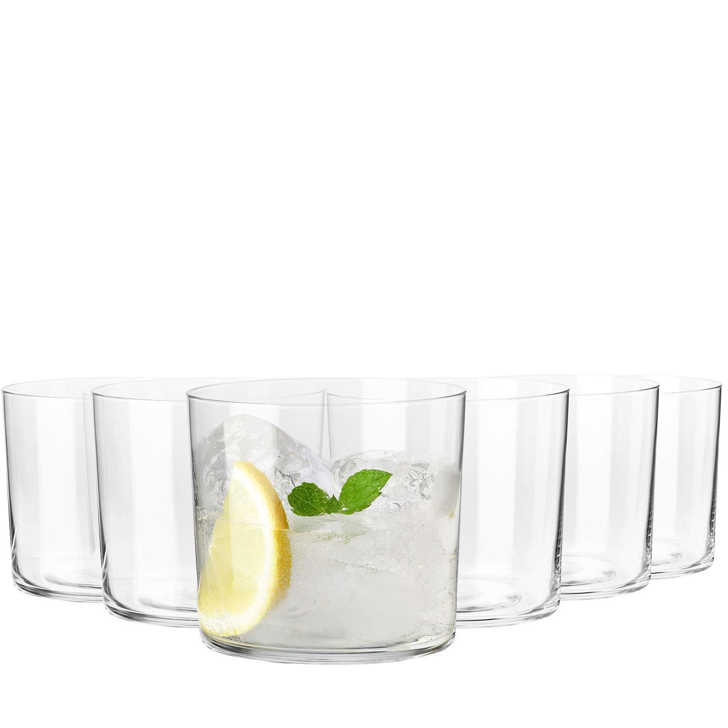 Krosno Clear Water Drinking Glasses | Set of 6 | 350 ML | Mixology Collection | Glasses Drinking Tumbler, Whiskey Glasses, Dessert Glasses | Home & Bar Gift Set | Tumblers Crystal Set Glassware