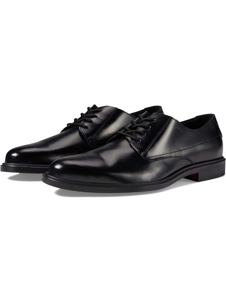 Black HUGO Kerr Smooth Leather Derby Shoes