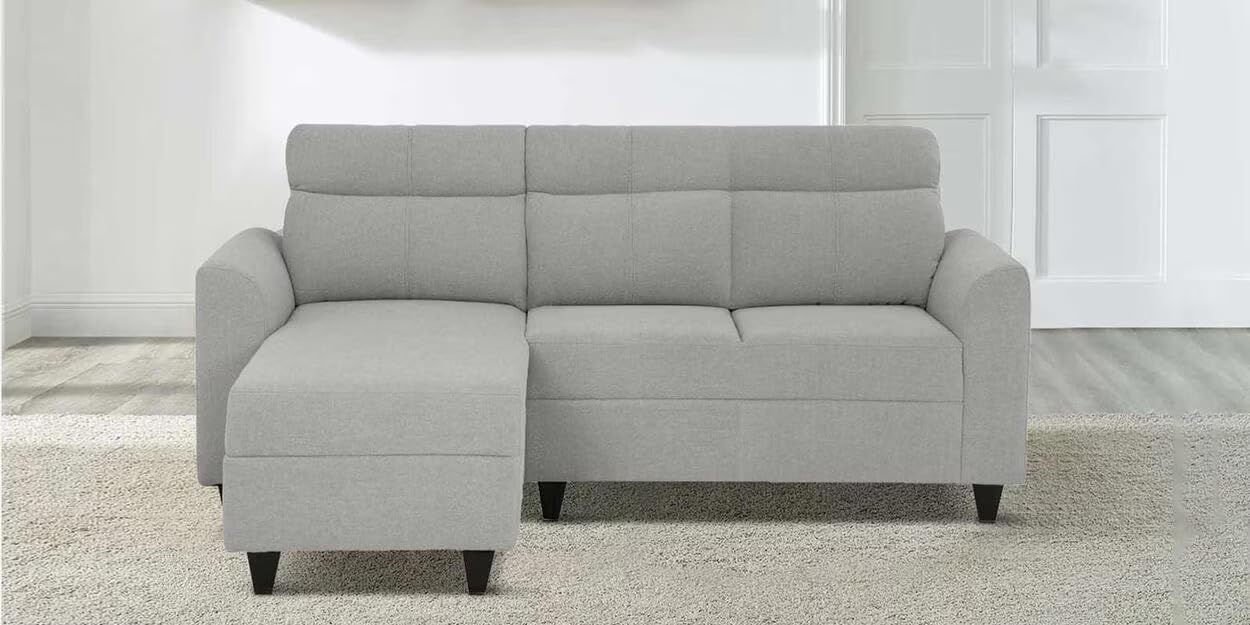 Zivo Fabric RHS Sectional Sofain Cloudy Grey Colour by Wood Home Furniture Interior