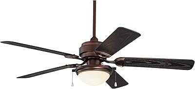 Casa Vieja 52" Marina Breeze Industrial Rustic Farmhouse Indoor Outdoor Ceiling Fan with LED Light Oil Brushed Bronze Brown Wet Rated for Patio Exterior House Home Porch Gazebo Garage Barn