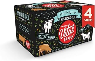 Vital Farms Grass-Fed Butter Sticks, Salted, 16oz, 4 x 1/4 lb sticks