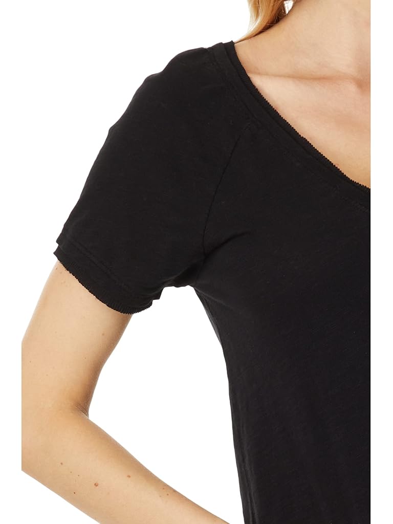 bobi Los Angeles Rib Mix V-Neck Short Sleeve Tee