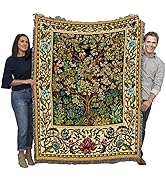 William Morris Tree of Life Blanket - Arts & Crafts - Gift Tapestry Throw Woven from Cotton - Mad...