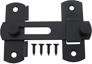 CHENJIN Barn Door Lock Antique Black Stainless Steel Lock Gate Latches with Screws