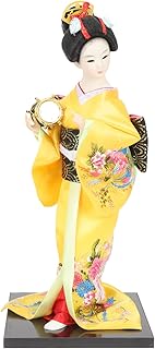 TOYANDONA Japanese Geisha Doll Asian Geisha Collectible Figurine Kimono Dolls Miniature Home Decoration Ornament Red 12Inch