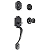 Amazon Basics Handleset with Tulip Knob - Single Cylinder - Matte Black, 1-Pack