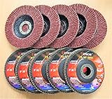 PNSSL Lot of (10) Aluminum Oxide Flap Disc Grinding Wheel 4-1/2'x7/8', 36 Grit