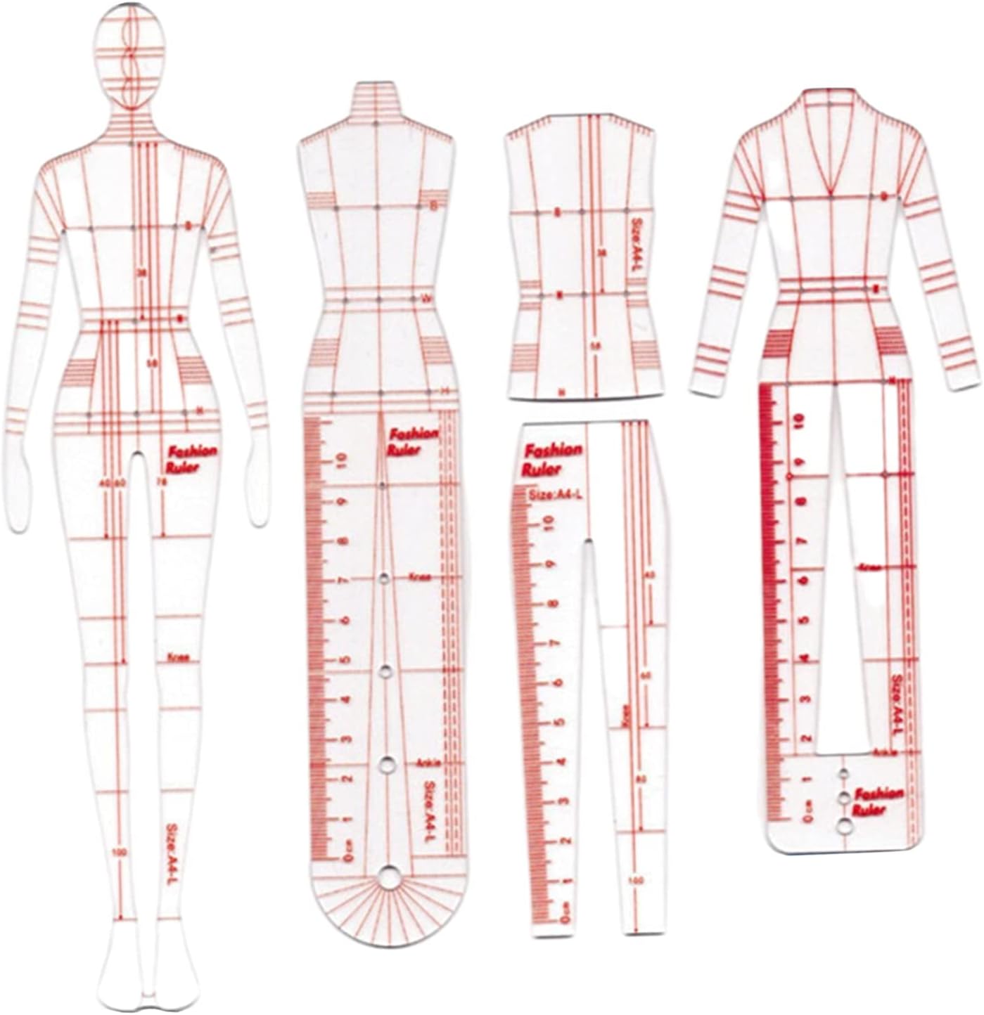 amazon com newmind 4pcs fashion drawing template ruler set woman sewing humanoid patterns design clothing measuring french curve rulers a4 pattern paper draft drawings b