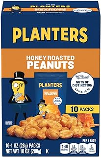 Planters Honey Roasted Peanuts (60 ct Pack, 6 Boxes of 10 Bags)