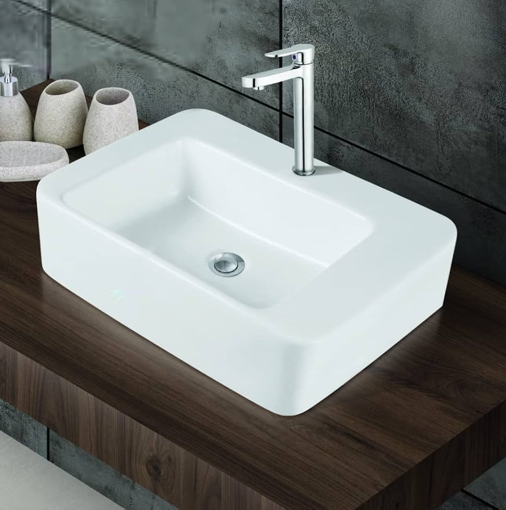 CURA Wash Basin Table Top With Tap Hole Premium Ceramic/Vessel ...