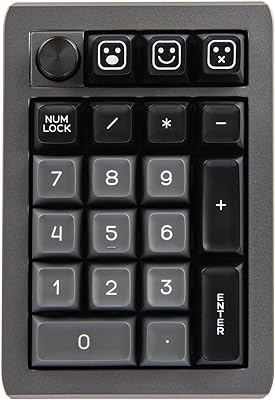 EPOMAKER EK21 VIA Gasket Number Pad, Bluetooth 5.0/2.4ghz/Wired Hot Swappable Numpad, with Poron Foam, Aluminum Alloy Knob, 1000mAh Battery, Programmable (Black, Wisteria Linear Switch)