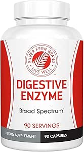 Silver Fern Brand Ultimate Digestive Enzyme Supplement - 1 Bottle = 90 Capsules - High Potency, Multi Enzyme - Digestive Comfort &amp; Food Tolerance - Hemicullulase, Peptidase, Maltase, More